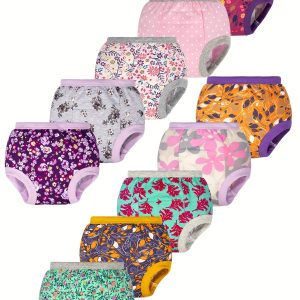 Potty Training Underwear - 10 Pack, 100% Cotton Absorbent Toddler Pee Pants for Girls